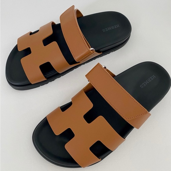 PRA CROCODILE MOTIF STRAP SLIDES SANDALS BLACK AND LAPIS CALFSKIN